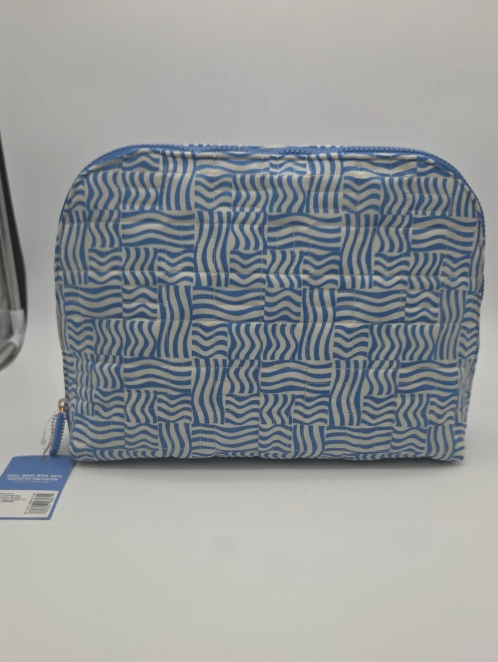 Sonia Kashuk Blue and White Patterned Cosmetic Pouch 2 Pieces